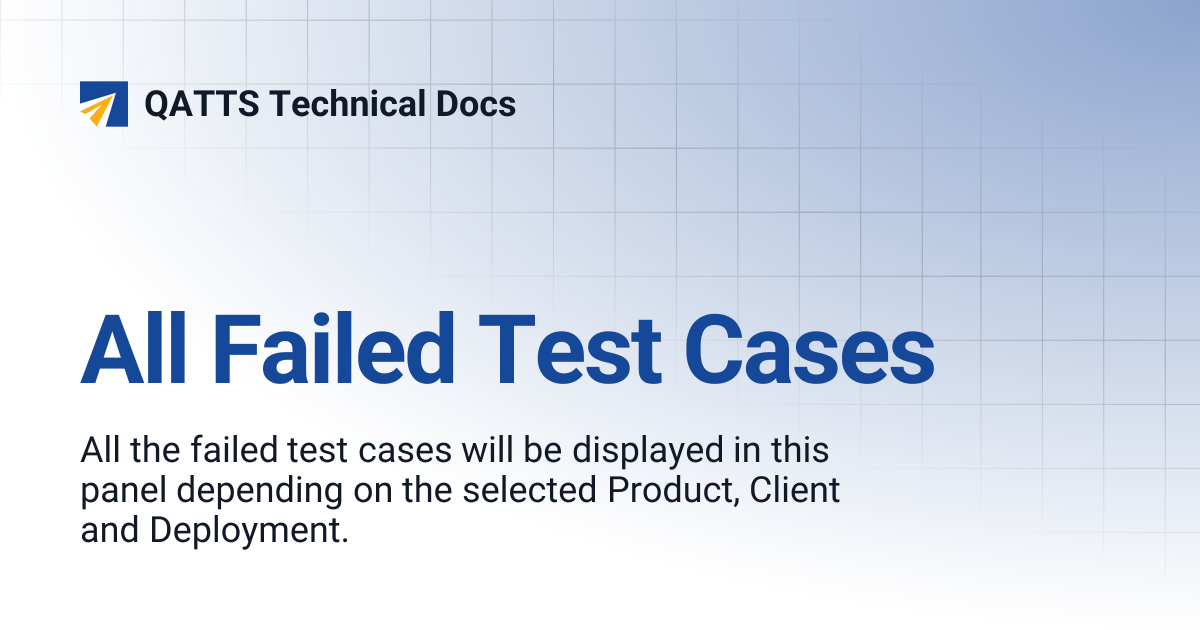 All Failed Test Cases | QATTS Technical Docs